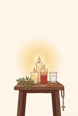 Altar com velas acesas